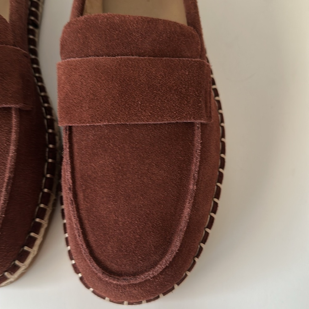 Zara Leather Moccasin Espadrilles  Chestnut Men’s Shoes - Picture 5 of 17